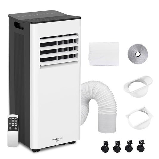Mobile Klimaanlage 9000 BTU mit Abluftschlauch | 3-in-1 Mobiles Klimagerät | Leiser Betrieb | Digitaldisplay, App und Fernbedienung | Fenster-Installationsset | Timerfunktion | Für Räume bis 30 m²