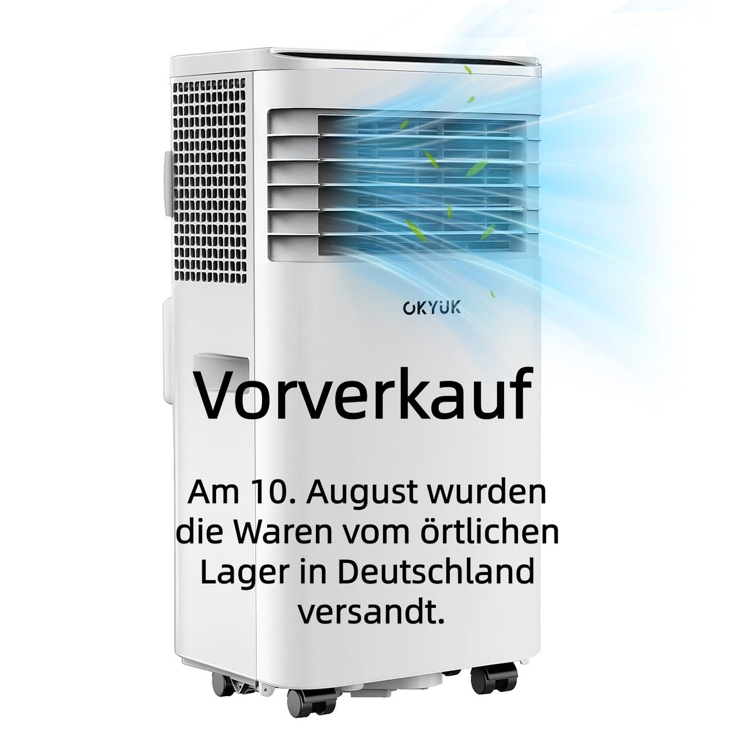 Mobile Klimaanlage 7000 BTU mit Abluftschlauch | 4-in-1 Mobiles Klimagerät | Leiser Betrieb | Digitaldisplay + Fernbedienung | Fenster-Installationsset | 24h-Timer | Für Räume bis 25 m²