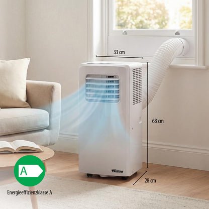Tristar Mobiles Klimagerät - 7.000 BTU - 3-in-1 - Entfeuchtet, Kühlt, Ventiliert - Bis zu 25 m² - Fensterkit inklusive - AC-5478