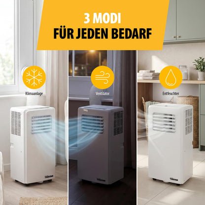 Tristar Mobiles Klimagerät - 7.000 BTU - 3-in-1 - Entfeuchtet, Kühlt, Ventiliert - Bis zu 25 m² - Fensterkit inklusive - AC-5478
