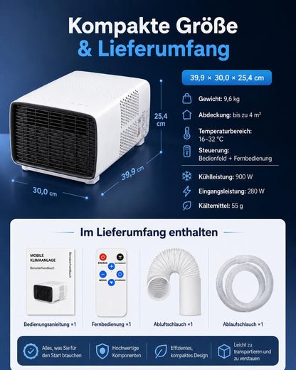 Tragbare Klimaanlage, 2700 BTU, 3-in-1, für Haus und Wohnwagen