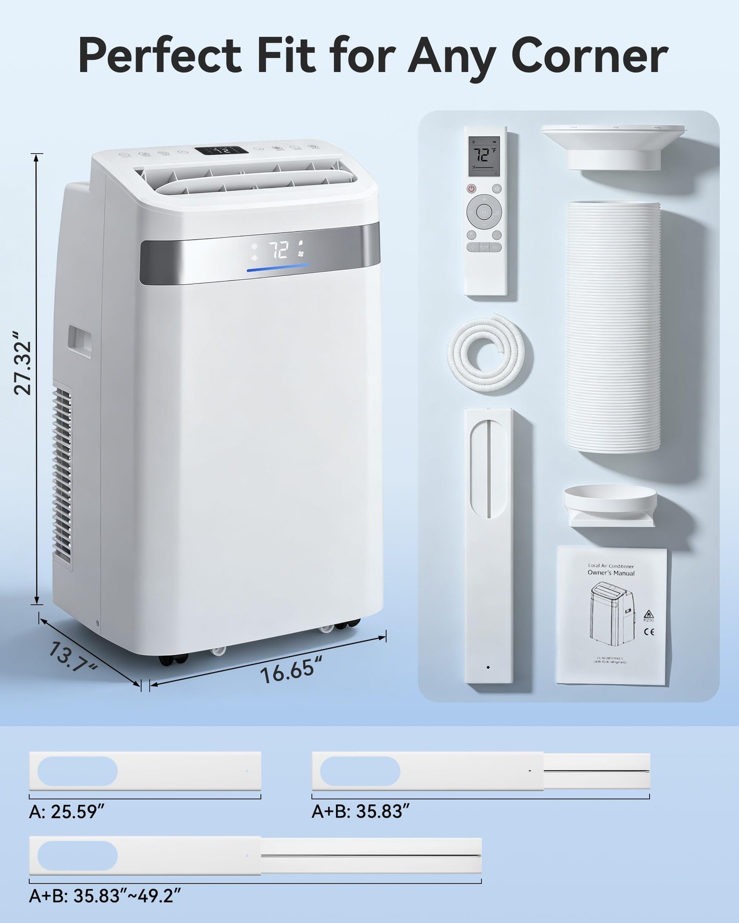 Tehanld 12000 BTU Mobile Klimaanlage Klimaanlage 4 in 1 Kühler AC-Einheit für Räume bis zu 600 Quadratfuß mit Luftentfeuchter, Ventilator, Schlafmodus, Timer