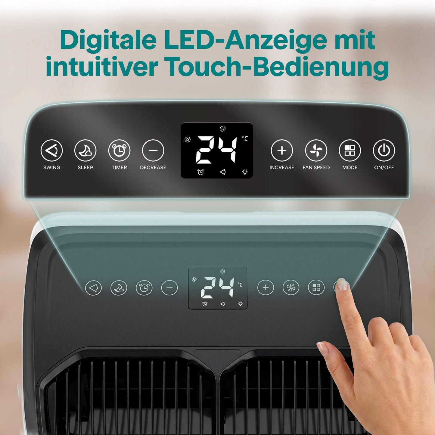 SereneLife Klimaanlage Mobil 12000 BTU – Kleine Klimaanlage für Zimmer bis 21 m² | Kühlung, Entfeuchter & Ventilator | 51 dB